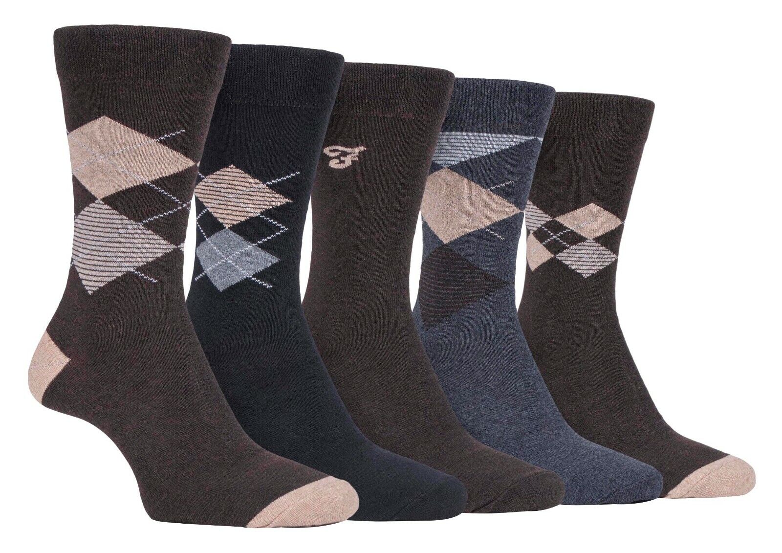 Farah - Confezione da 5 Calzini Abito Casual da Uomo Sottili Top Morbidi Cotone Colorato - Foto 35 di 56