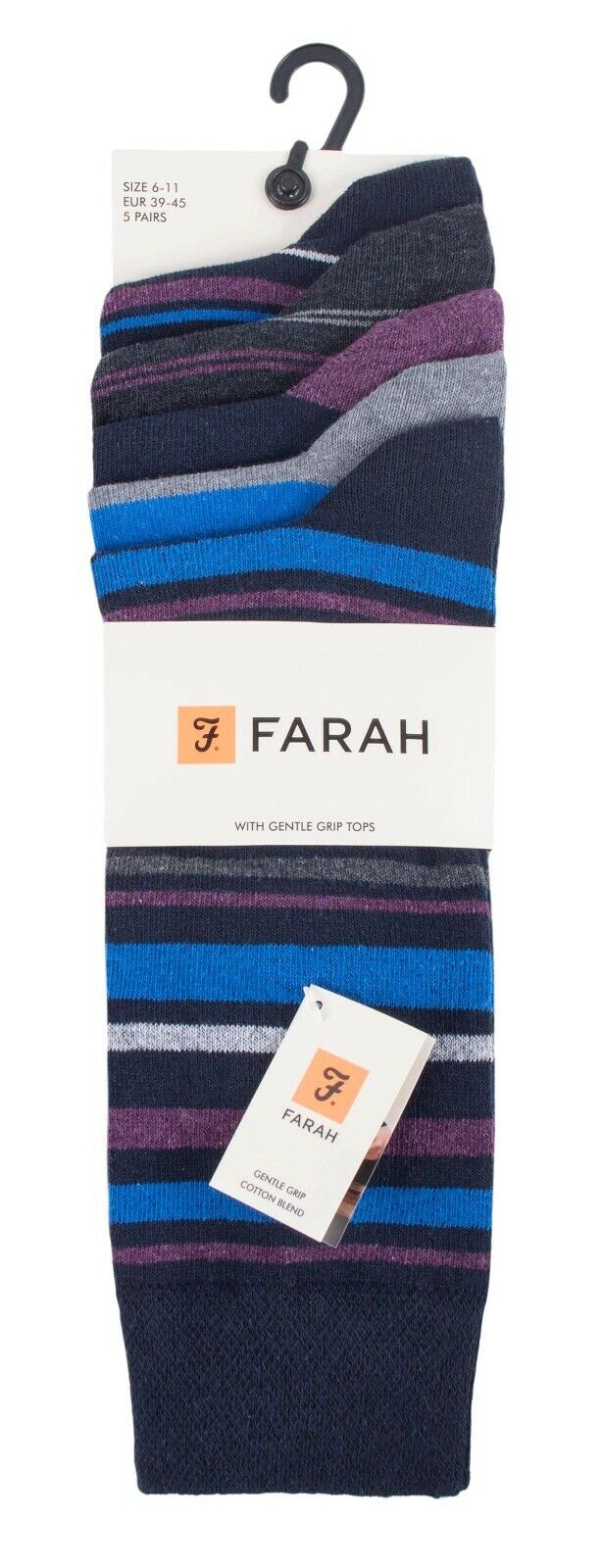 Farah - Confezione da 5 Calzini Abito Casual da Uomo Sottili Top Morbidi Cotone Colorato - Foto 38 di 56