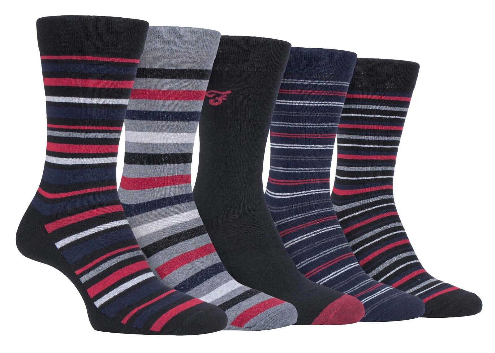 Farah - Confezione da 5 Calzini Abito Casual da Uomo Sottili Top Morbidi Cotone Colorato - Foto 41 di 56