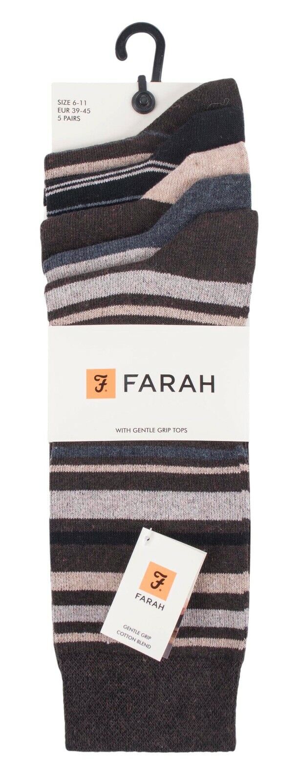 Farah - Confezione da 5 Calzini Abito Casual da Uomo Sottili Top Morbidi Cotone Colorato - Foto 46 di 56