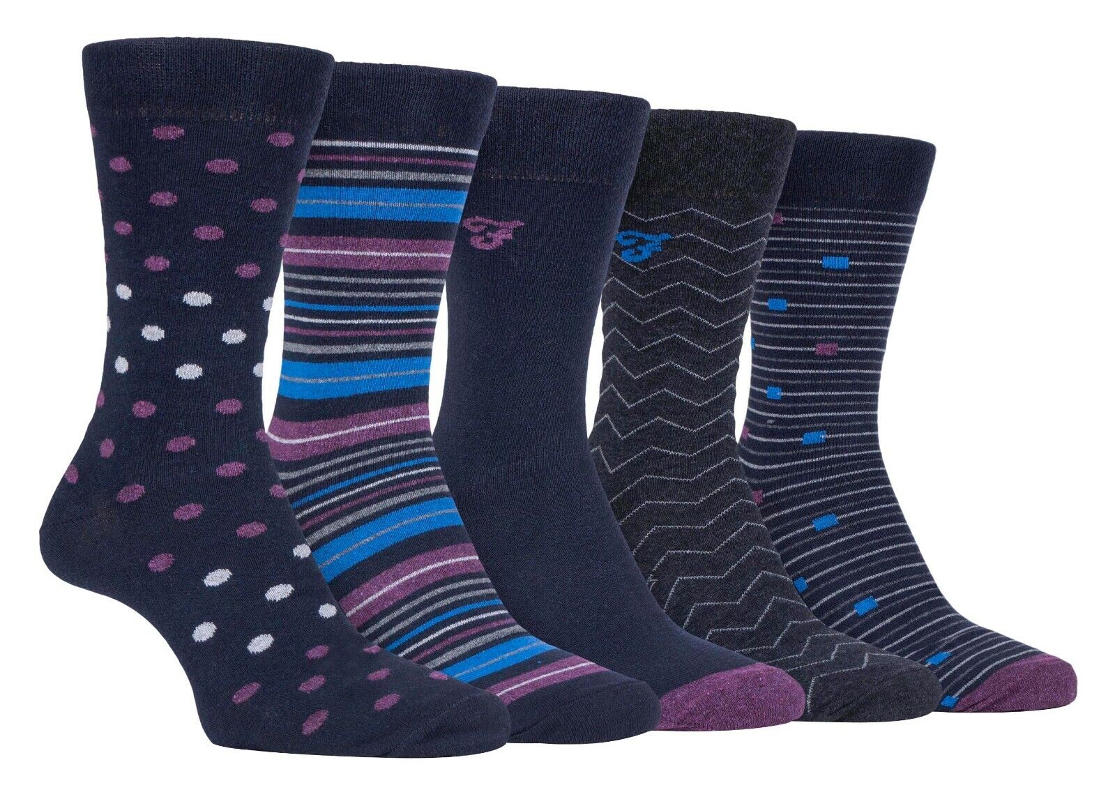 Farah - Confezione da 5 Calzini Abito Casual da Uomo Sottili Top Morbidi Cotone Colorato - Foto 47 di 56