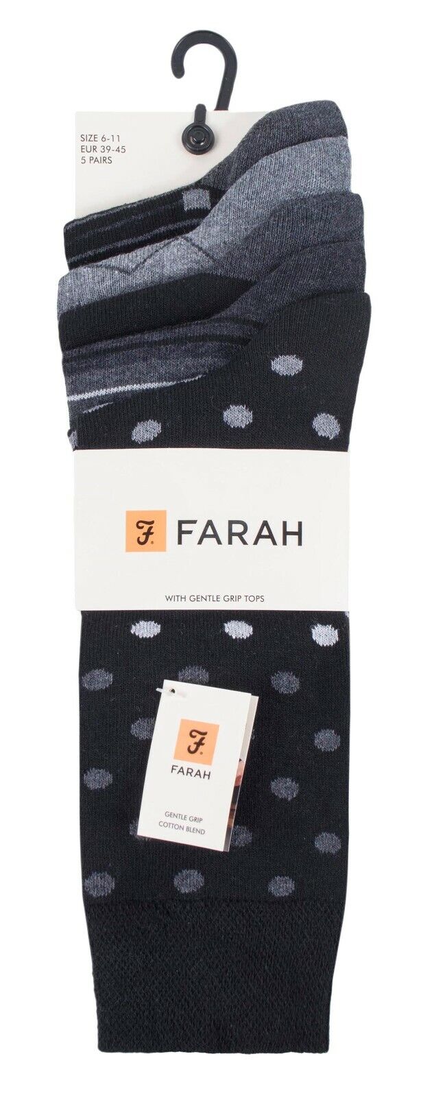 Farah - Confezione da 5 Calzini Abito Casual da Uomo Sottili Top Morbidi Cotone Colorato - Foto 50 di 56