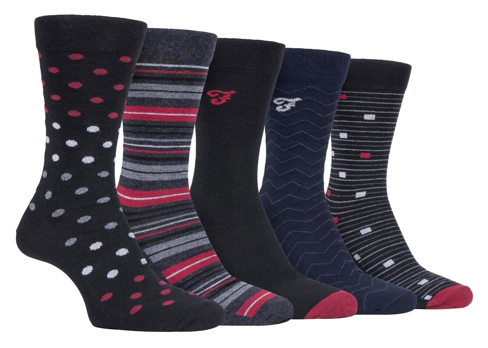Farah - Confezione da 5 Calzini Abito Casual da Uomo Sottili Top Morbidi Cotone Colorato - Foto 51 di 56