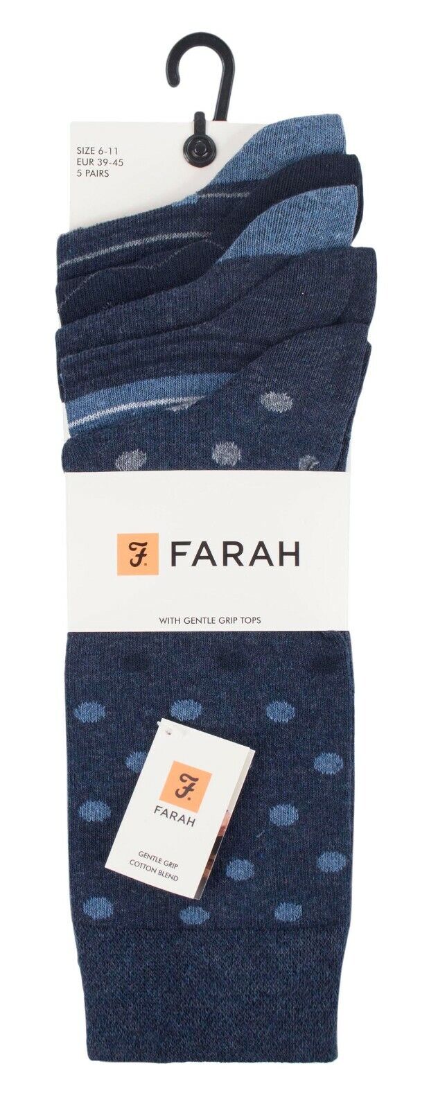 Farah - Confezione da 5 Calzini Abito Casual da Uomo Sottili Top Morbidi Cotone Colorato - Foto 54 di 56