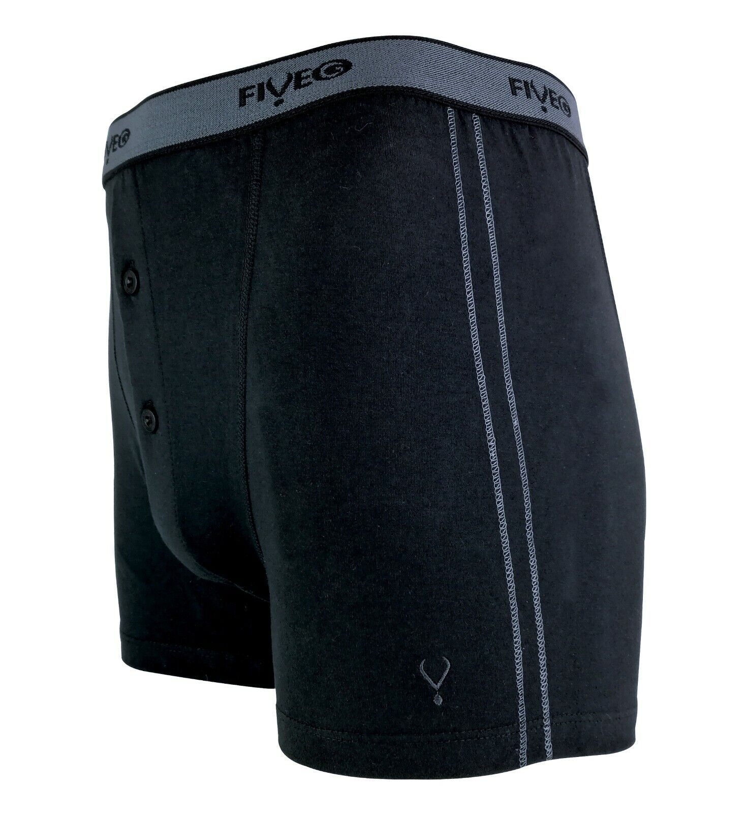 FiveG - 2 Pack Mens Black or White Fairtrade Cotton Boxer Shorts Underwear, S-XL - Picture 7 of 11