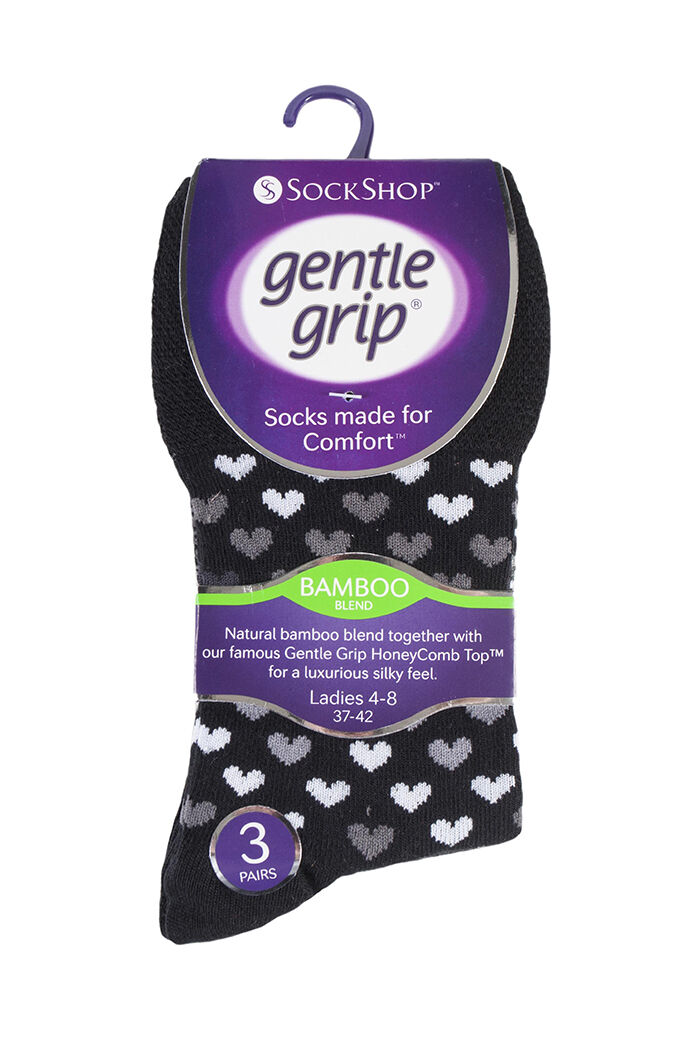Gentle Grip - 6 Pairs Womens Non Binding Loose Top Bamboo Socks - Picture 9 of 17