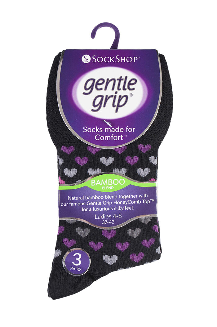 Gentle Grip - 6 Pairs Womens Non Binding Loose Top Bamboo Socks - Picture 11 of 17