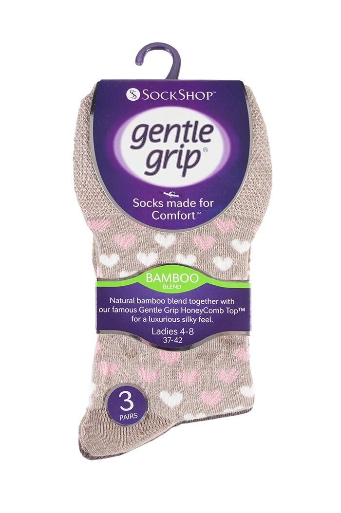 Gentle Grip - 6 Pairs Womens Non Binding Loose Top Bamboo Socks - Picture 13 of 17