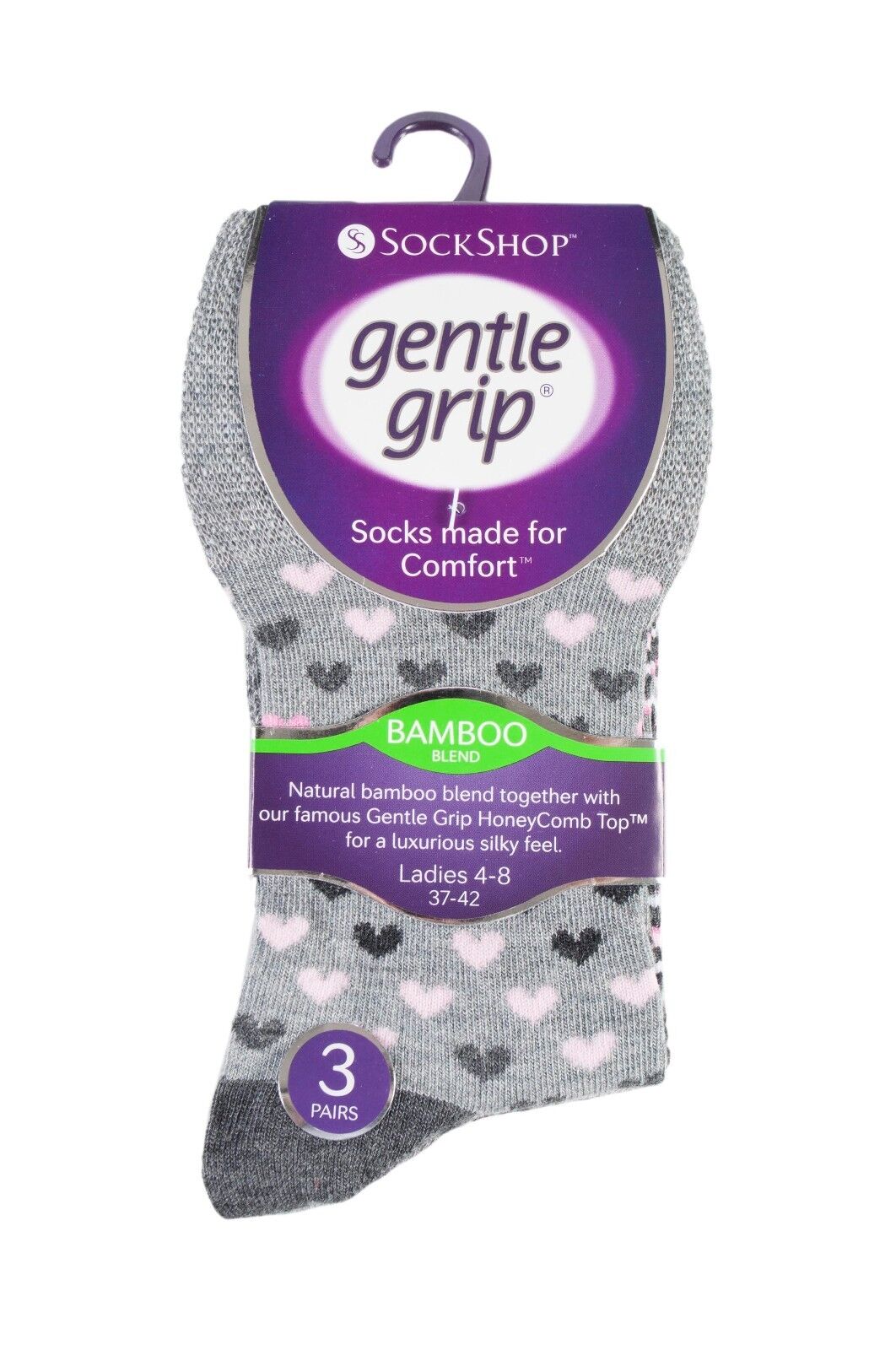 Gentle Grip - 6 Pairs Womens Non Binding Loose Top Bamboo Socks - Picture 17 of 17