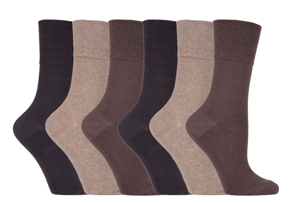 Gentle Grip - 6 Pairs Womens Non Binding Loose Top Cotton Socks Size 5-9 US - Picture 15 of 129