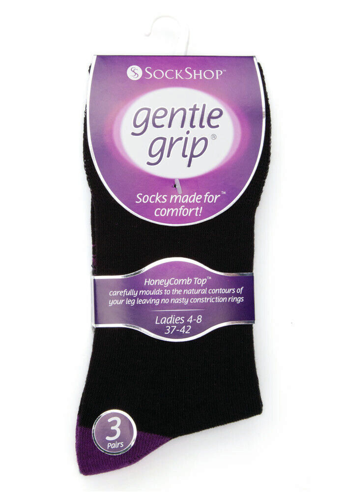 Gentle Grip - 6 Pairs Womens Non Binding Loose Top Cotton Socks Size 5-9 US - Picture 77 of 129