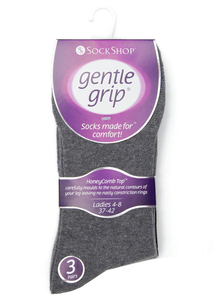 Gentle Grip - 6 Pairs Womens Non Binding Loose Top Cotton Socks Size 5-9 US - Picture 79 of 129