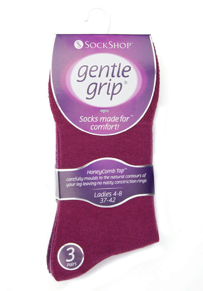 Gentle Grip - 6 Pairs Womens Non Binding Loose Top Cotton Socks Size 5-9 US - Picture 81 of 129