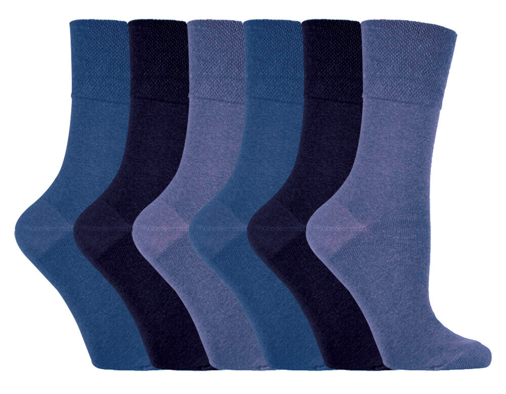 Gentle Grip - 6 Pairs Womens Non Binding Loose Top Cotton Socks Size 5-9 US - Picture 82 of 129