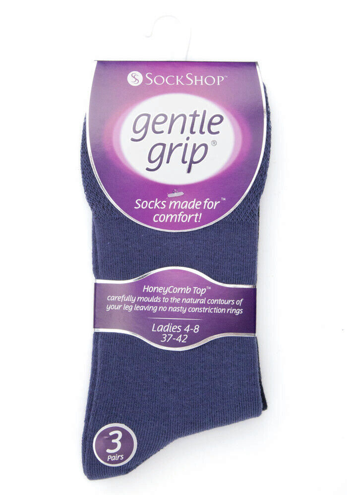 Gentle Grip - 6 Pairs Womens Non Binding Loose Top Cotton Socks Size 5-9 US - Picture 83 of 129