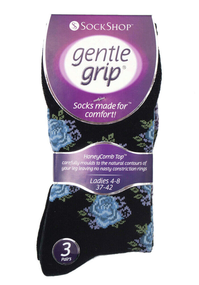 Gentle Grip - 6 Pairs Womens Non Binding Loose Top Cotton Socks Size 5-9 US - Picture 85 of 129