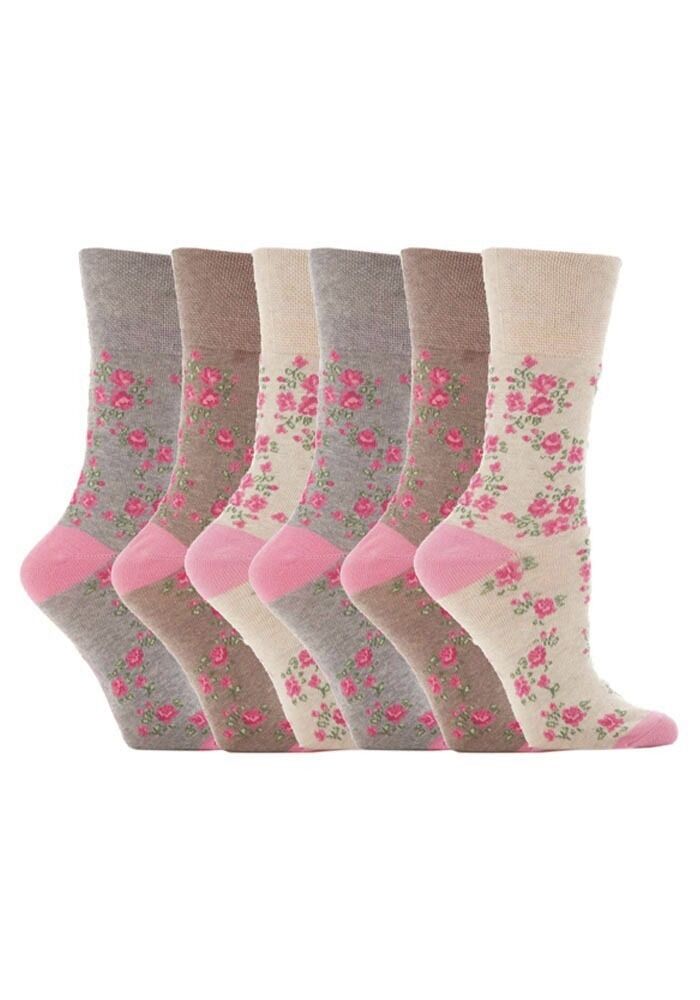 Gentle Grip - 6 Pairs Womens Non Binding Loose Top Cotton Socks Size 5-9 US - Picture 17 of 129