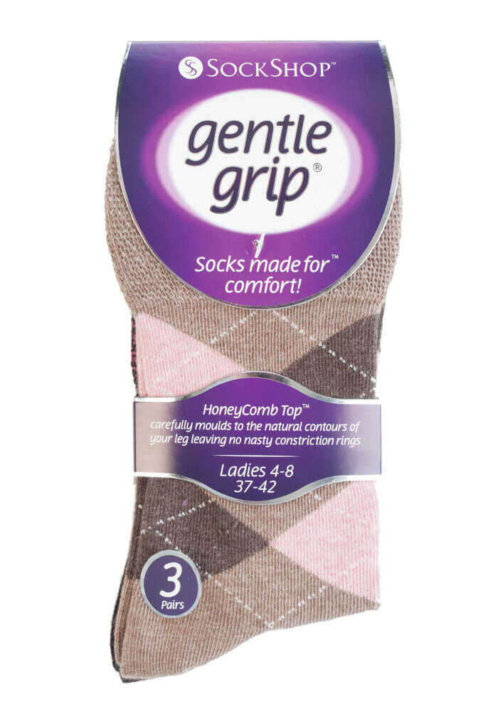 Gentle Grip - 6 Pairs Womens Non Binding Loose Top Cotton Socks Size 5-9 US - Picture 89 of 129