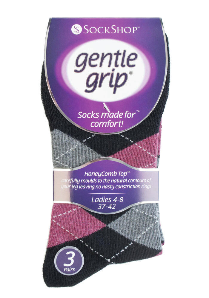 Gentle Grip - 6 Pairs Womens Non Binding Loose Top Cotton Socks Size 5-9 US - Picture 20 of 129