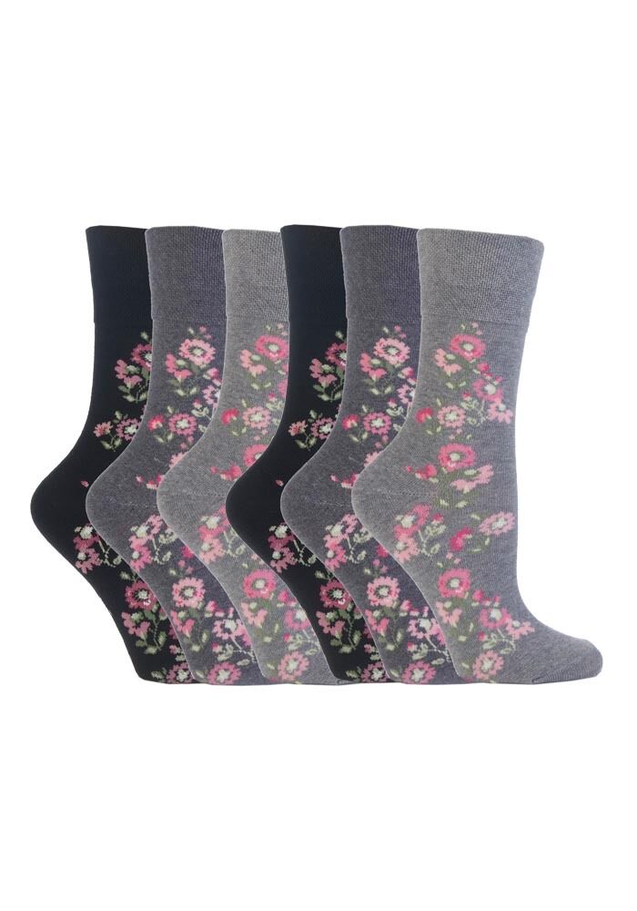 Gentle Grip - 6 Pairs Womens Non Binding Loose Top Cotton Socks Size 5-9 US - Picture 21 of 129