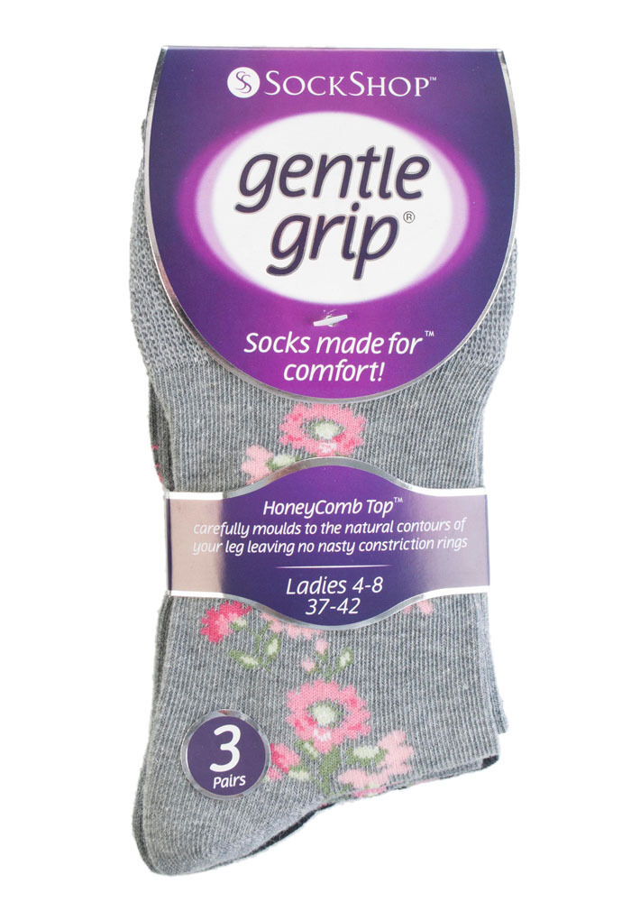 Gentle Grip - 6 Pairs Womens Non Binding Loose Top Cotton Socks Size 5-9 US - Picture 22 of 129