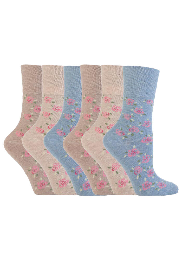 Gentle Grip - 6 Pairs Womens Non Binding Loose Top Cotton Socks Size 5-9 US - Picture 90 of 129