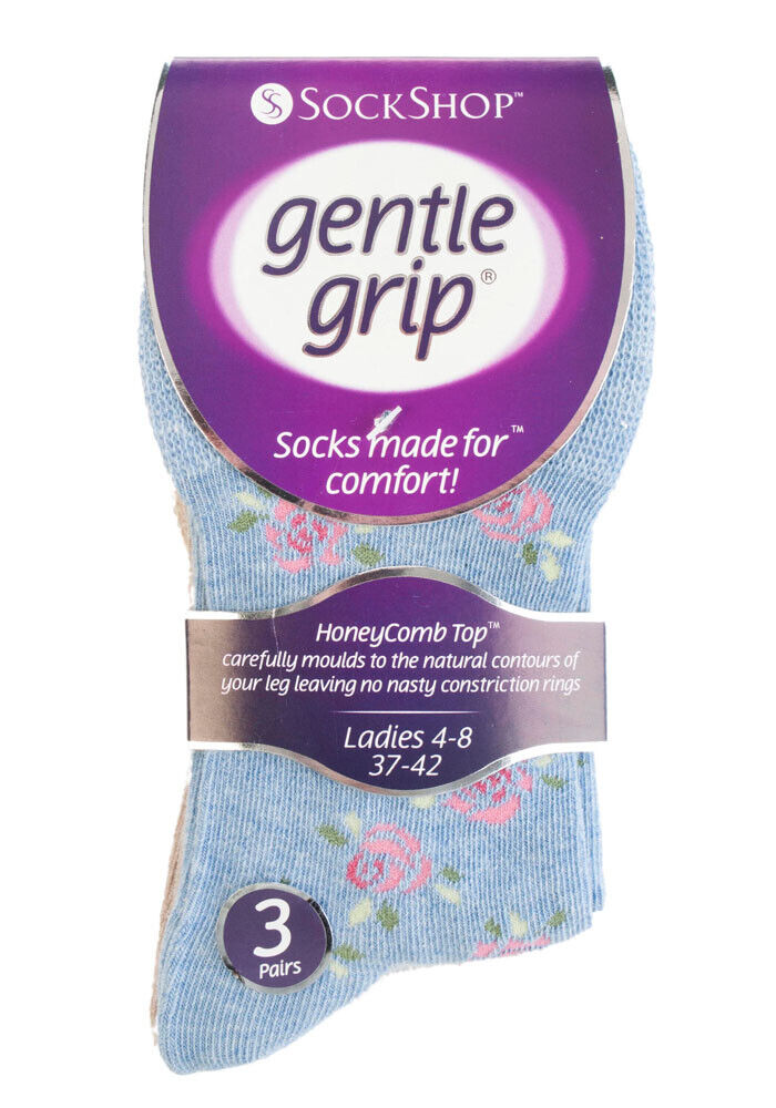 Gentle Grip - 6 Pairs Womens Non Binding Loose Top Cotton Socks Size 5-9 US - Picture 91 of 129