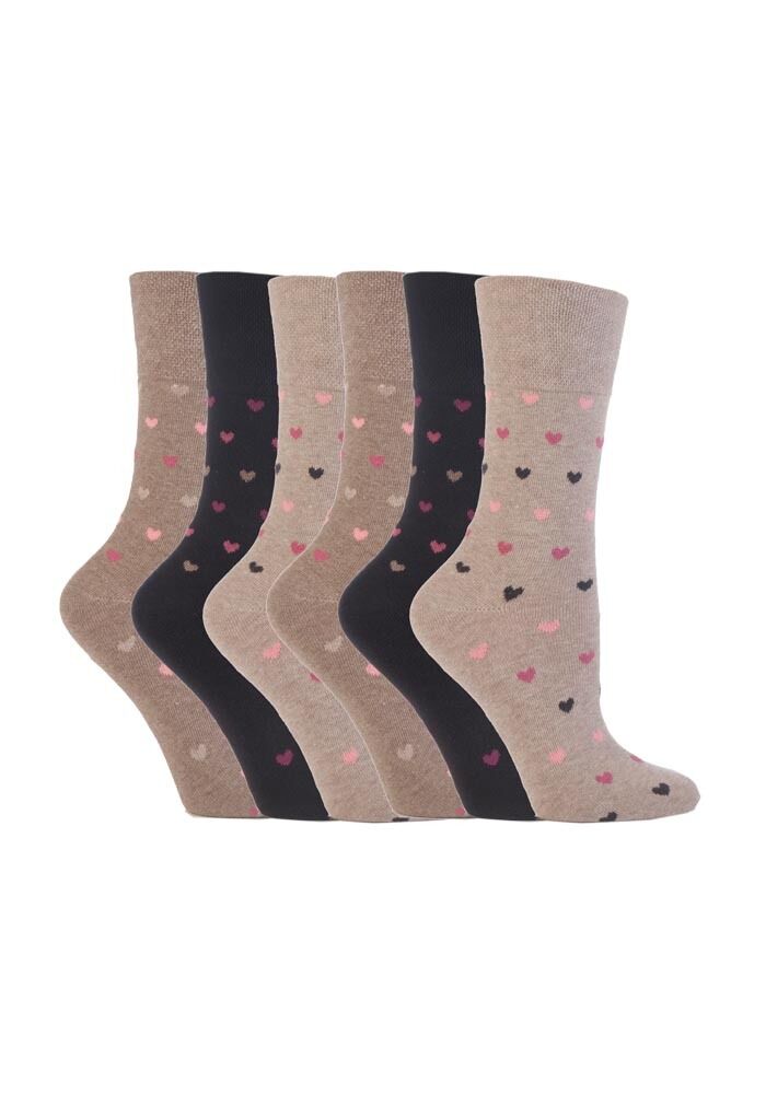 Gentle Grip - 6 Pairs Womens Non Binding Loose Top Cotton Socks Size 5-9 US - Picture 23 of 129