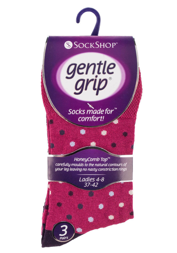 Gentle Grip - 6 Pairs Womens Non Binding Loose Top Cotton Socks Size 5-9 US - Picture 26 of 129