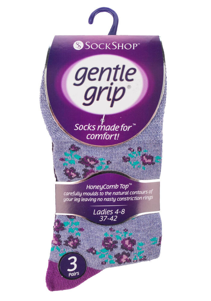 Gentle Grip - 6 Pairs Womens Non Binding Loose Top Cotton Socks Size 5-9 US - Picture 93 of 129