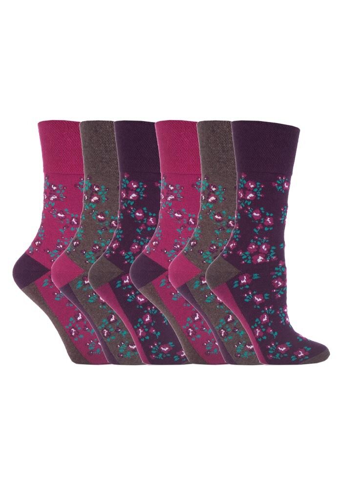 Gentle Grip - 6 Pairs Womens Non Binding Loose Top Cotton Socks Size 5-9 US - Picture 27 of 129