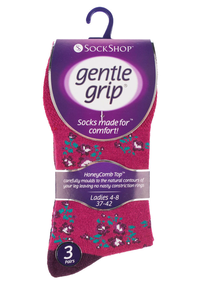Gentle Grip - 6 Pairs Womens Non Binding Loose Top Cotton Socks Size 5-9 US - Picture 28 of 129