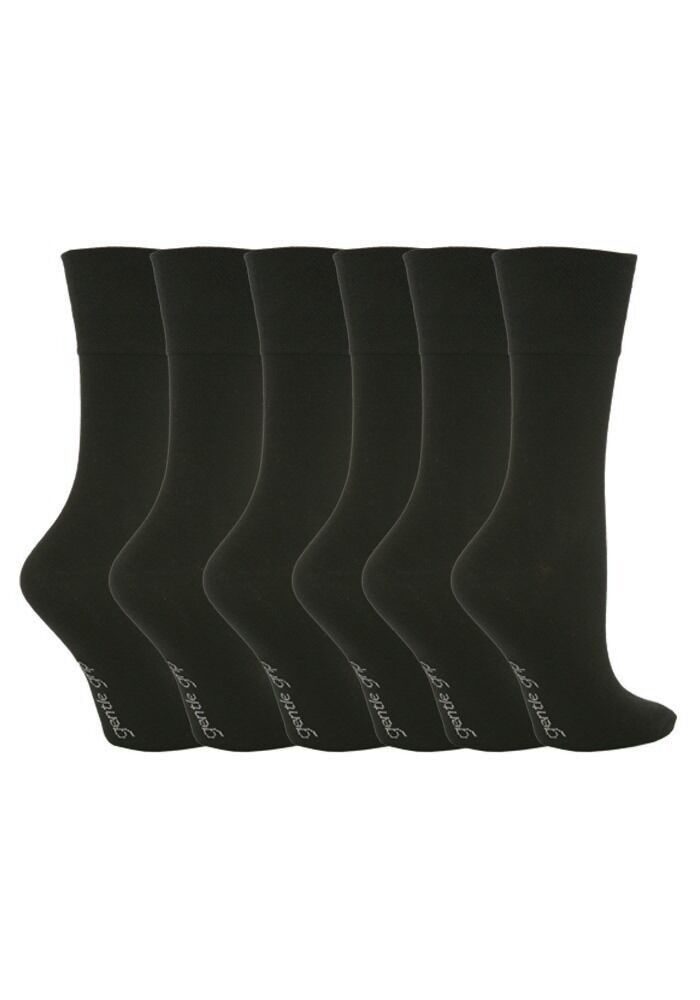 Gentle Grip - 6 Pairs Womens Non Binding Loose Top Cotton Socks Size 5-9 US - Picture 29 of 129