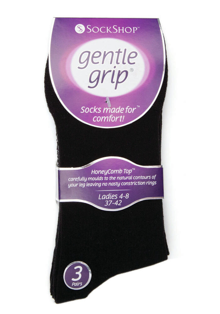 Gentle Grip - 6 Pairs Womens Non Binding Loose Top Cotton Socks Size 5-9 US - Picture 30 of 129