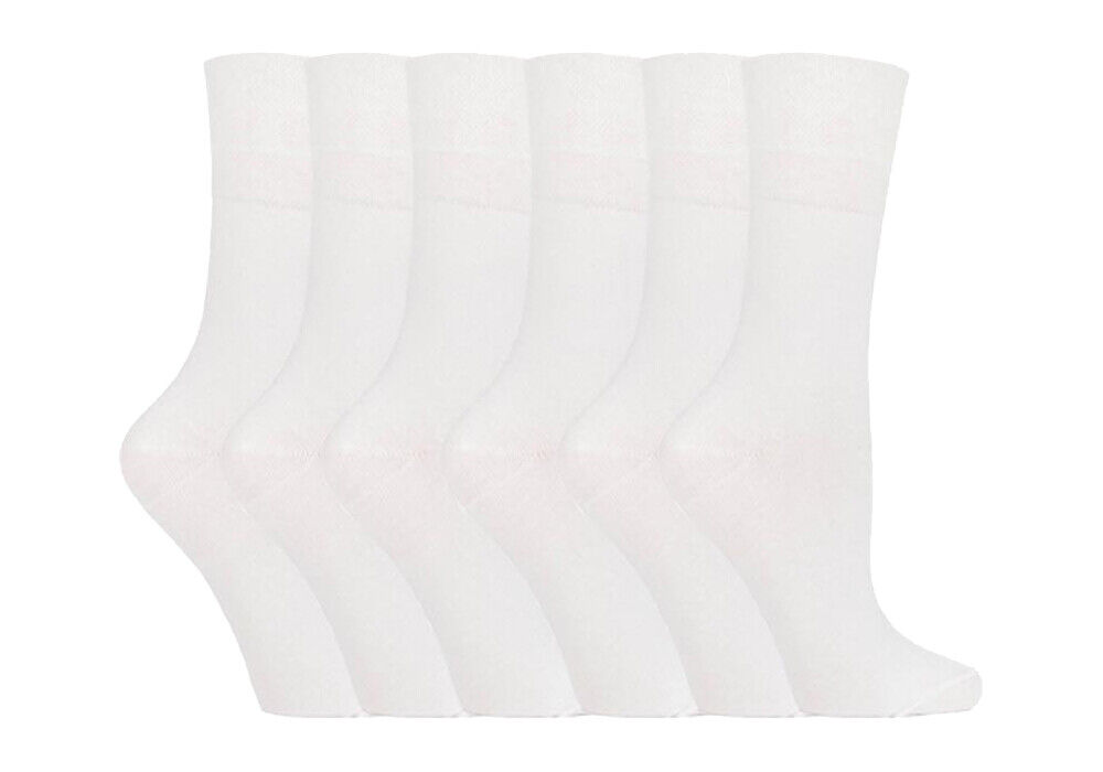 Gentle Grip - 6 Pairs Womens Non Binding Loose Top Cotton Socks Size 5-9 US - Picture 94 of 129