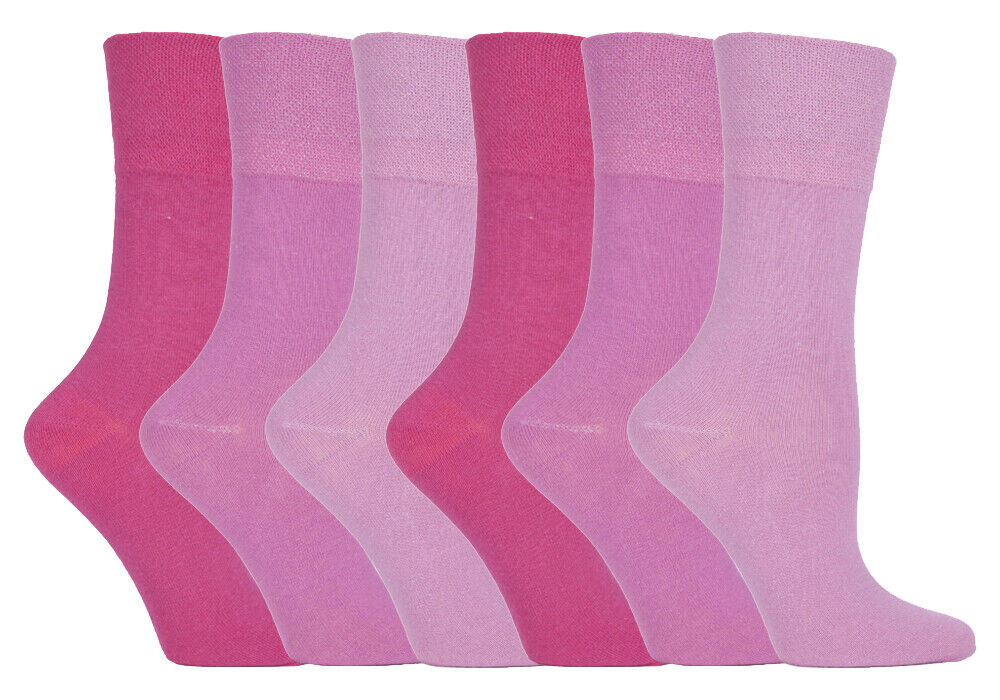 Gentle Grip - 6 Pairs Womens Non Binding Loose Top Cotton Socks Size 5-9 US - Picture 98 of 129