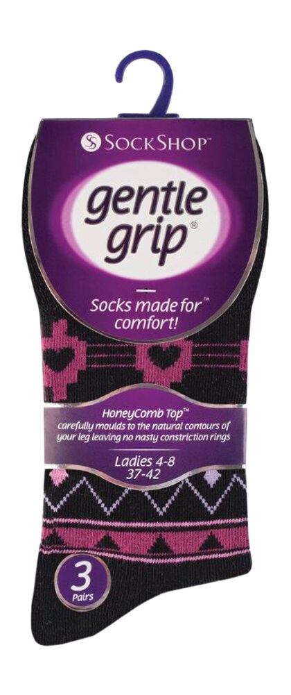 Gentle Grip - 6 Pairs Womens Non Binding Loose Top Cotton Socks Size 5-9 US - Picture 32 of 129