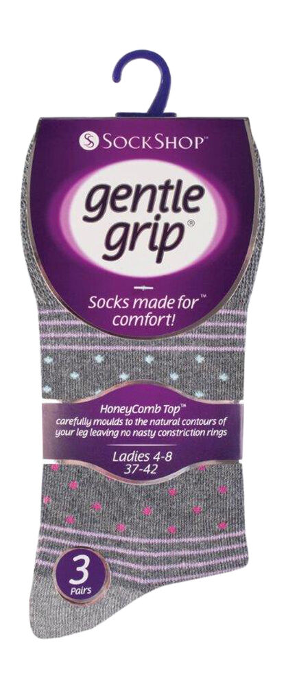 Gentle Grip - 6 Pairs Womens Non Binding Loose Top Cotton Socks Size 5-9 US - Picture 34 of 129