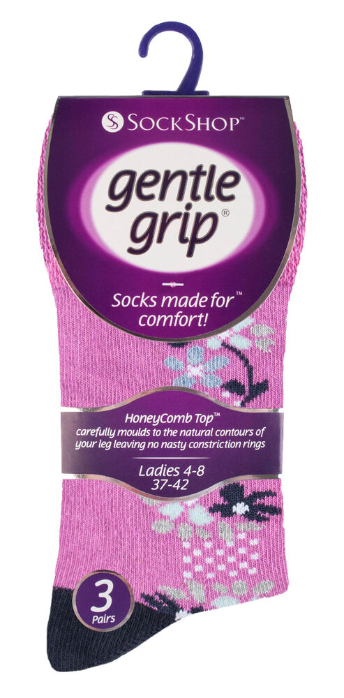 Gentle Grip - 6 Pairs Womens Non Binding Loose Top Cotton Socks Size 5-9 US - Picture 38 of 129