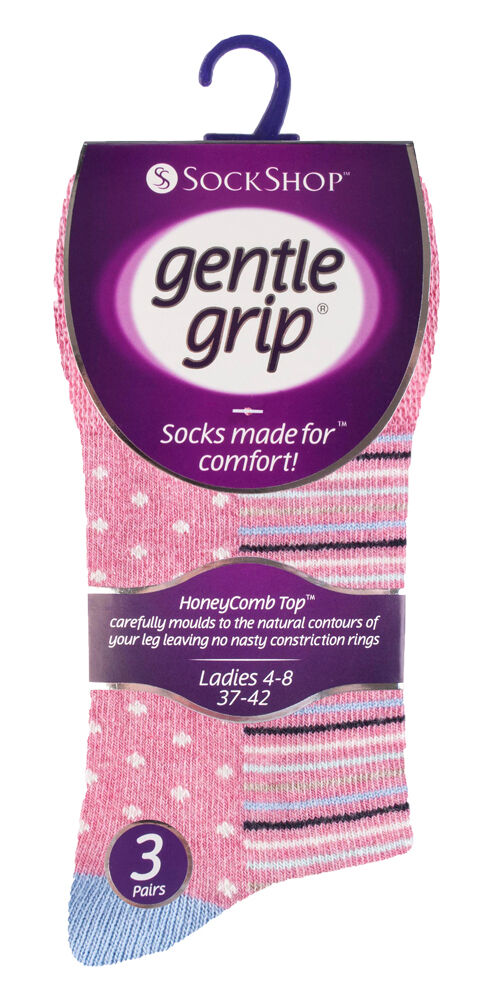 Gentle Grip - 6 Pairs Womens Non Binding Loose Top Cotton Socks Size 5-9 US - Picture 40 of 129