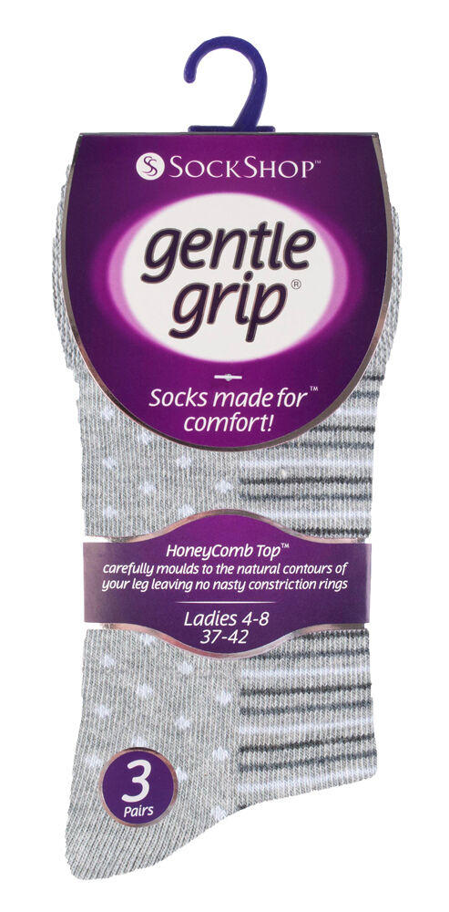 Gentle Grip - 6 Pairs Womens Non Binding Loose Top Cotton Socks Size 5-9 US - Picture 42 of 129