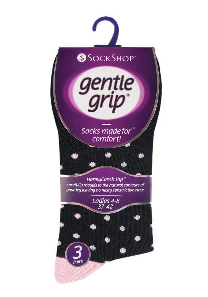 Gentle Grip - 6 Pairs Womens Non Binding Loose Top Cotton Socks Size 5-9 US - Picture 55 of 129