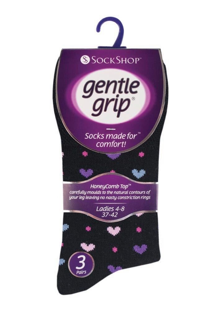 Gentle Grip - 6 Pairs Womens Non Binding Loose Top Cotton Socks Size 5-9 US - Picture 57 of 129