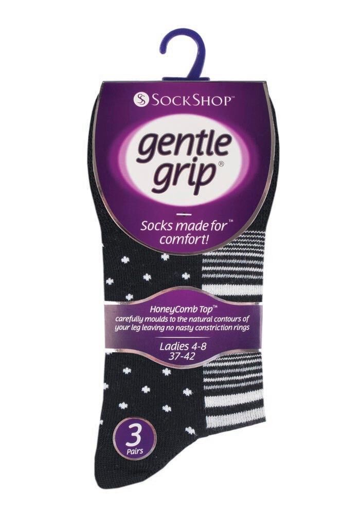 Gentle Grip - 6 Pairs Womens Non Binding Loose Top Cotton Socks Size 5-9 US - Picture 59 of 129