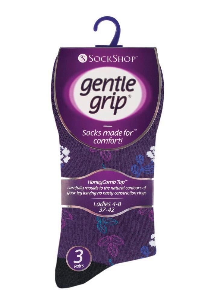 Gentle Grip - 6 Pairs Womens Non Binding Loose Top Cotton Socks Size 5-9 US - Picture 61 of 129