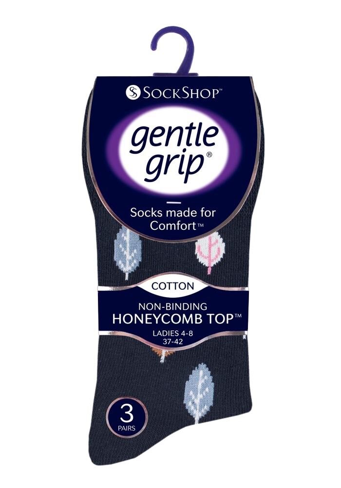 Gentle Grip - 6 Pairs Womens Non Binding Loose Top Cotton Socks Size 5-9 US - Picture 65 of 129