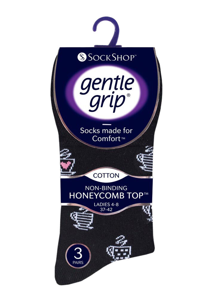 Gentle Grip - 6 Pairs Womens Non Binding Loose Top Cotton Socks Size 5-9 US - Picture 71 of 129
