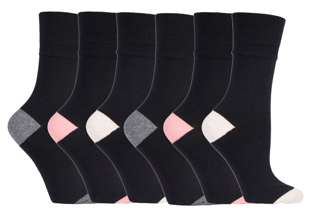 Gentle Grip - 6 Pairs Womens Non Binding Loose Top Cotton Socks Size 5-9 US - Picture 48 of 129