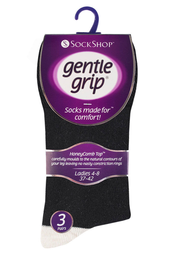Gentle Grip - 6 Pairs Womens Non Binding Loose Top Cotton Socks Size 5-9 US - Picture 49 of 129