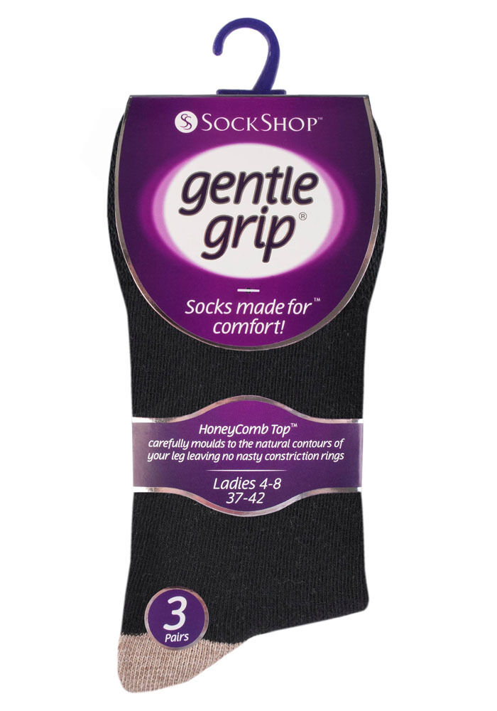 Gentle Grip - 6 Pairs Womens Non Binding Loose Top Cotton Socks Size 5-9 US - Picture 51 of 129